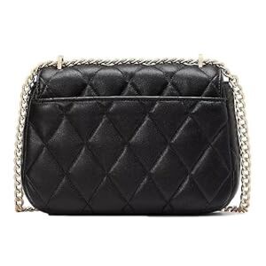 Black Quilted Leather Chain Shoulder Bag